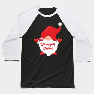 The Youngest Gnome Matching Family Group Christmas Pajama Baseball T-Shirt